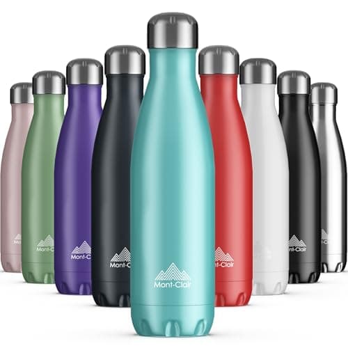 Mont-Clair Stainless Steel Water Bottle, Vacuum Insulated - BPA Free, 12h Hot & 24h Cold Drinks, Metal Water Bottle 500ml Leakproof, Ideal for Adult, Kids, Running - Light Blue