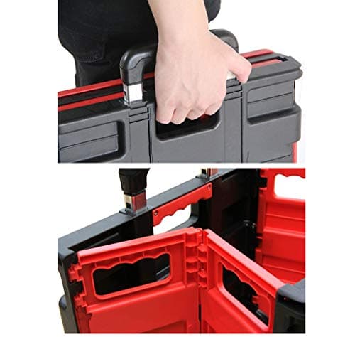 FLYIFE Movable Hand Trucks Cart Shopping Cart, Folding Car Boot Storage Box with 2 Wheels Shopping Grocery Cart Travel Portable Basket for Camping Picnic Trolleys — view 6
