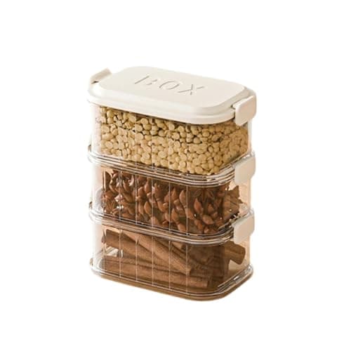 Stackable Spice Storage Box, Multi-Layer Sealed Food Organizer, Travel Spice Containers and Camping Spices Kit for Seasoning, Cereal, Coffee Beans