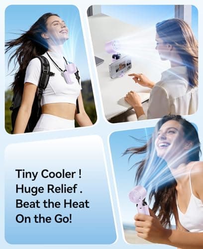 KIMMOO Handheld Portable Turbo Fan with Ice Cooler, Powerful 21000 RPM, Speed (1-199), Up to 14Hrs Cooling, Rechargeable Personal Fan, Small Pocket Hand Fans for Travel/Outdoor/Home/Office (Purple) — view 5