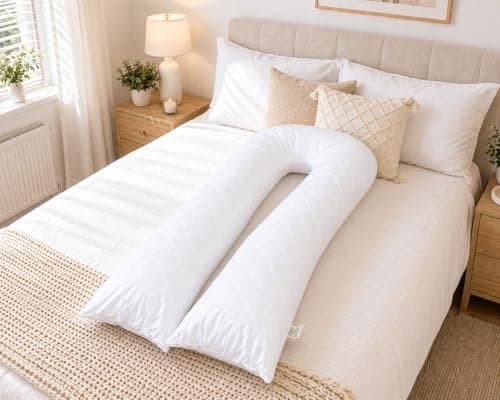 Hometex Luxury Quilted 9ft / 12ft U Shape Body Support Pillow Maternity/Pregnancy Support Pillow (9-Ft)