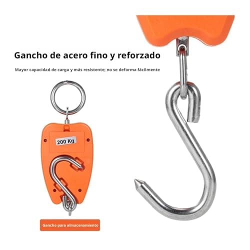 200KG Digital Crane Scales Industrial Hanging Scale Heavy Duty Hook Handheld Stainless Steel Electronic Weighing for Construction, Factory(Orange) — view 4