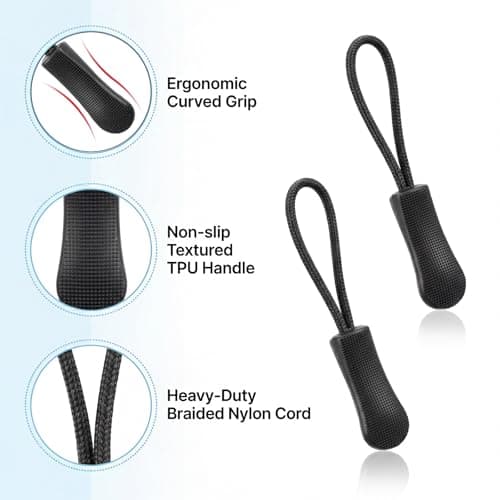 100PCS Zipper Pull Cord Ends Extender, Zipper Pulls Replacement, — view 3
