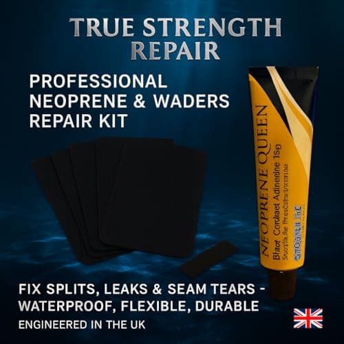 Wetsuit Neoprene Repair Kit - Fix neoprene Wetsuits - Drysuits - Fishing Waders - Neoprene Boots And Gloves - Neoprene Glue And Heavy Duty Instant Fix Tape Patches - Waterproof Long Lasting Repair — view 2