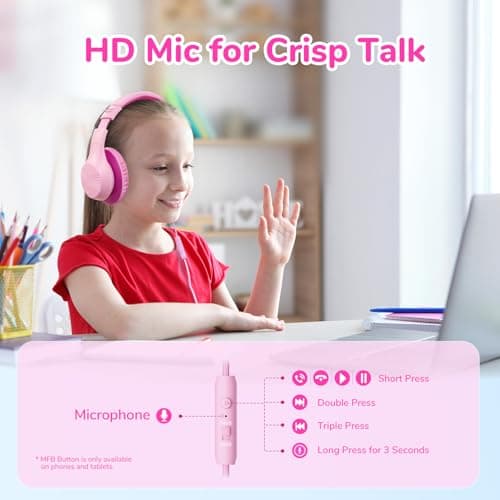 EarFun K3 Kids Headphones Wired, Over Ear Foldable Headphones with Mic — view 3