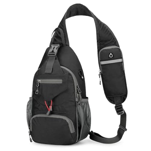 Aucuu Sling Bag Crossbody Backpack, Men's Chest Bag, Sling Backpack, Shoulder Cross Body Bag with Earphone Hole, Hiking Casual Daypack for Women Men Cycling Camping Travel