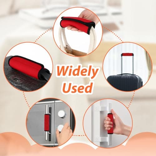 Yolev 2 Pack Luggage Handle Wraps, Red, Soft Neoprene, Universal Fit, 5.9*5.7*0.12inch — view 5