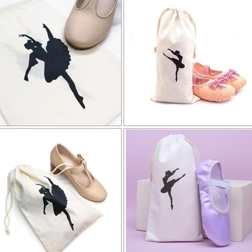 2 Pcs Womens Ballet Shoes Bags Cotton Duster Pouches Drawstring Pointe Shoe Storage Bag Personalized Dance Bags Portable Travel Ballet Backpack Multipurpose Drawstring Sack — view 5