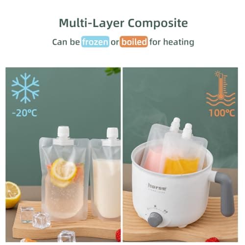 20pcs Reusable Clear Drink Pouches Festival Essentials, Cruise Travel Kit, Hot & Cold Beverage Container for Party Christmas (150ml) — view 5