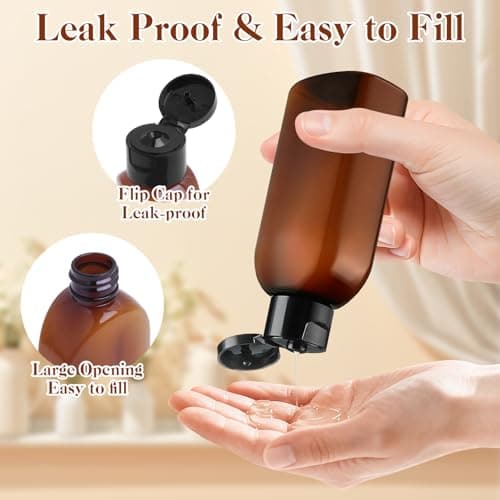 Bohoray 8pcs 100ml Travel Bottles for Toiletries - Leak Proof TSA Approved Travel Containers with Dual Funnel, Labels & Bag - Ideal for Cruises, Carry-on, Cosmetic Liquids & Skincare (8 Pack) — view 3