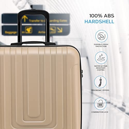 Flight Knight Premium Hard Shell Lightweight Cabin Suitcase - 8 Spinner Wheels - Built-in TSA Lock & USB Port - Luggage Approved for Airlines Including easyJet Large Cabin - 56x45x25cm — view 4
