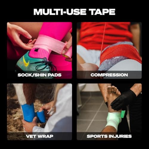 SPORTTAPE Self-Adhesive Cohesive Bandage, 7.5cm x 4.5m, Maroon Single Roll — view 6
