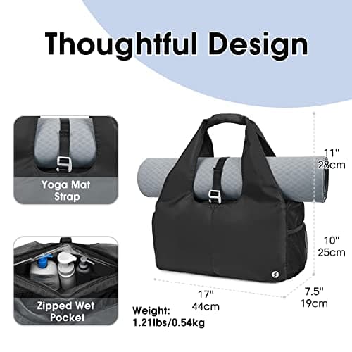 Sportsnew Yoga Mat bag, Gym Bag with Shoes Compartment and Wet Pocket, Yoga Tote Bag with Adjustable Strap for Daily Travel Pilates Office — view 2