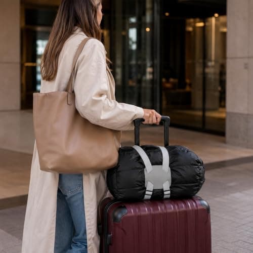 2-Pack Adjustable Luggage Straps, Suitcase Bag Bungee Belt for Travel — view 3