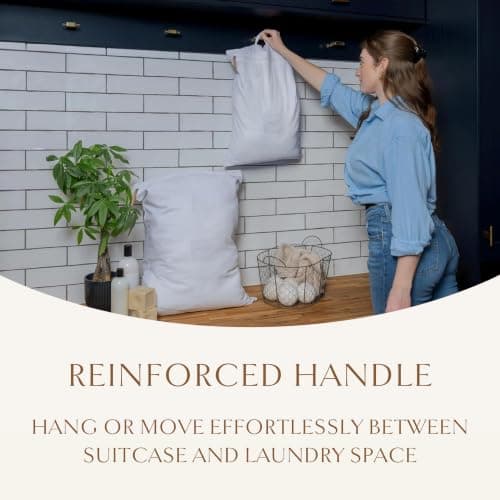 Hayden Hill Luxury Organic Cotton Travel Laundry Bags, Small & Large 2 Pack — view 4