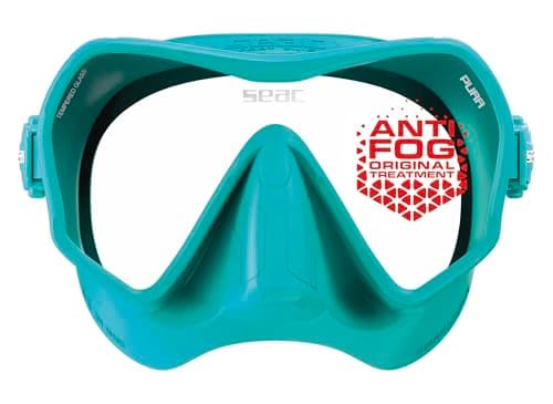 SEAC Pura – Frameless Single-Lens Silicone Diving Mask | Antifog Low Volume Mask for Diving and Snorkeling with 3D Buckle, Tiffany — view 3