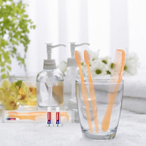 150 Pack Disposable Travel Toothbrushes Bulk with Toothpaste and Comb — view 6