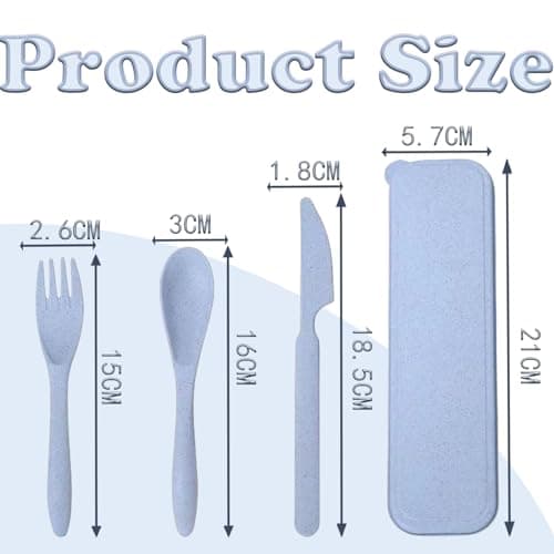 4 Pack Travel Cutlery Set Portable Camping Utensils with Case Reusable Spoon Fork Knife Tableware Set for Picnic Daily Use — view 2