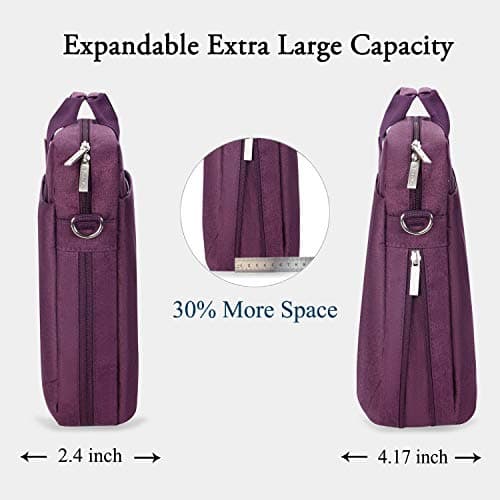 Voova Laptop Bag Case 17 17.3 Inch Computer Sleeve Messenger Bag, Purple — view 4
