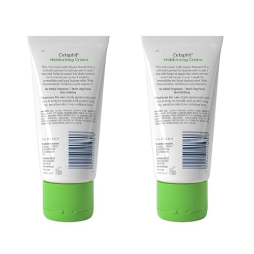 Cetaphil Moisturising Cream for Face, Hand & Body, Travel size, Moisturiser for Dry and Sensitive Skin, 85g, With Niacinamide & Vitamin E (Pack of 2) — view 6