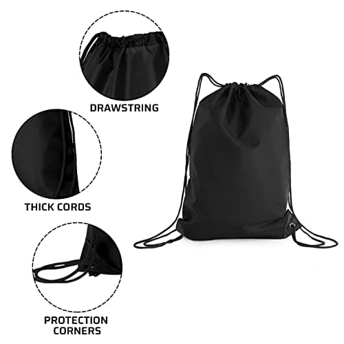adam & eesa® Unisex Drawstring Gym Bags - Personalised Waterproof Sack with Carry Handles for Mens & Womens - Kids PE Swimming School Bag - Ideal for Beach, Holidays, Shopping, Yoga (7.5L Capacity) — view 2