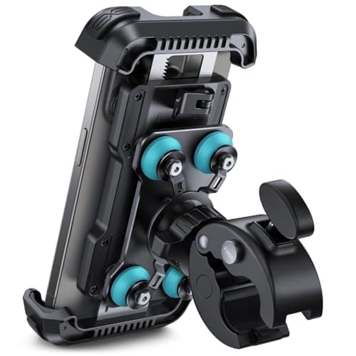 Lamicall Motorbike Phone Holder, [Dual Anti-Shock] Bike Phone Holder Blue