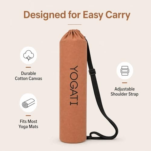 YOGATI® Yoga Mat Bag | Large Synthetic Cotton Yoga Mat Bags for Women and Men with Adjustable Strap | Perfect for Pilates and Exercise Mats | 19x80 cm Yoga and Pilates Mat Bag. Garnet — view 2