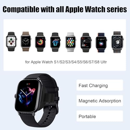 Flintronic Wireless Charger for Apple Watch, USB-C Charger for iWatch, TYPE-C Magnetic iWatch Char-ger, Travel Cordless Char-ger for All Series Apple Watch 10/9/8/7/6/5/4/3/2/SE/SE 2/Ultra/Ultra 2 — view 2