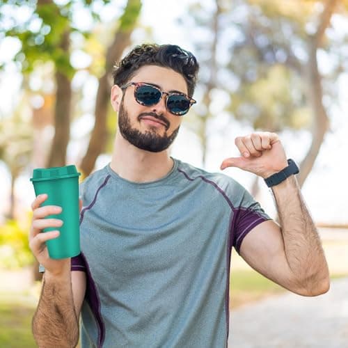 20 Pack 480 ml Reusable Coffee Cups Bulk with Lids for Parties, 10 Colours — view 5