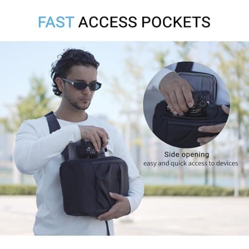 TAAOKA Camera Sling Bag for Photographer– Waterproof Crossbody Camera Bag with Fast Access Pockets, Thick Shockproof Photography Backpack with Tripod Holder, DSLR Camera Bag for Nikon/Sony/Canon — view 3