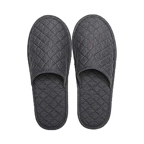 ITODA Portable Travel Slippers Folding Open Toe Sandals Non-Disposable Spa Hotel Slippers Washable Cotton Party Guest Room Indoor Shoes Women Men Business Anti-skid Trip Flight Slipper (Grey 2) — view 6