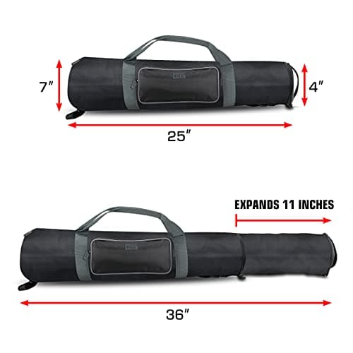USA Gear Padded Tripod Case with Shoulder Strap, Adjustable Size Extension and Storage Pocket for Professional Camera Accessories and Photo Carrying Needs - Holds Tripod from 53 to 89 cm Folded — view 2