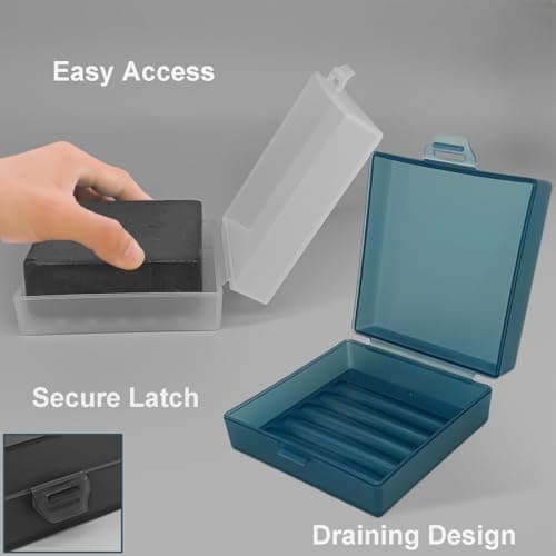 Elimeta Soap Container, Square Bar Soap Holder Fit Dr Squatch Soap, Travel Soap Case (Matt Black) — view 4