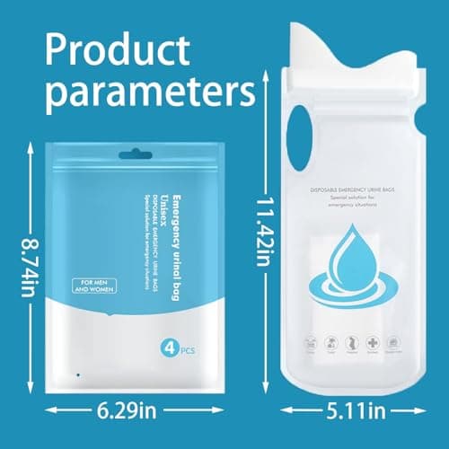 YUNYU 8-Pack 700ml Disposable Urine Bags with Handle & Gel - Portable Emergency Urinal for Travel, Car, Camping, Traffic Jam - Suitable for Men, Women, Kids, Pregnant & Patients — view 2