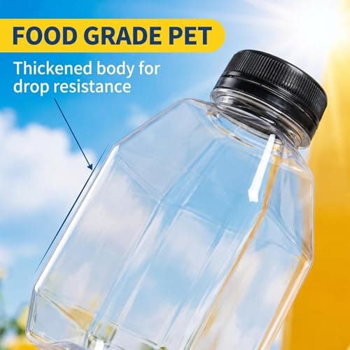 6 PCS 280ml Mini Fridge Bottles, Aesthetic Small Milk Bottles with Secure Lids, Reusable Durable Portable Water Bottles, Ideal for Milk, Juice, Drinks and Outdoor Travel Storage — view 2