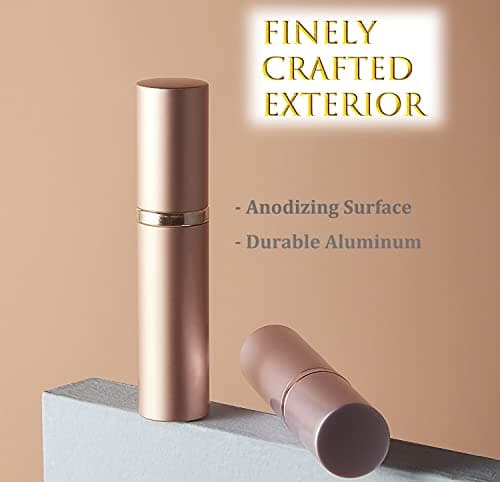 Travelofo Mini Perfume Bottles, Refillable Spray Dispenser, 5ml Leak-Proof Atomiser for Travel, Luxury Gift for Men & Women (Gold) — view 2