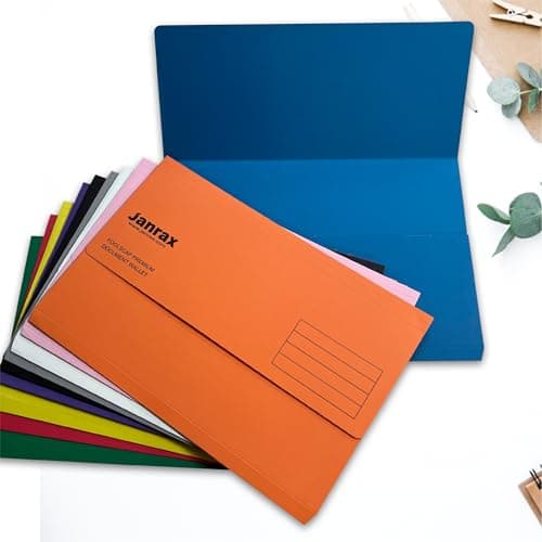 Pack of 10 Red Card Premium Foolscap Document Wallets — view 5