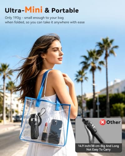 CloudValley Magnetic Mini Selfie Stick Tripod, 4-in-1 Pocket Size Phone Tripod with 360° Rotation, Detachable Bluetooth Remote, Foldable Handle Grip, Compatible with iPhone/Android for Vlog/Photo — view 4