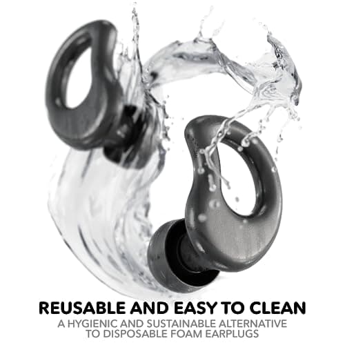 CURVD Everyday Earplugs – Ultra Soft, Customizable Sleep, Travel, Sensitivity, Noise Protection, for Sound Canceling Isolation, up to -30dB Reduction, NRR 15, Reusable and Sustainable (Black) — view 4