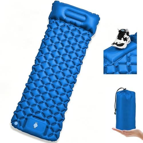 huiziyi Camping Mat, Durable Compact Ultralight Sleeping Mat, Waterproof Camping Air Mattress for Adults Kids, Sleeping Pad with Pillow for Camping, Backpacking, Hiking, Traveling, Tent Trap