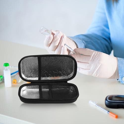 Portable Cooler Bag for Medication Eva Insulated Black Travel Case — view 5