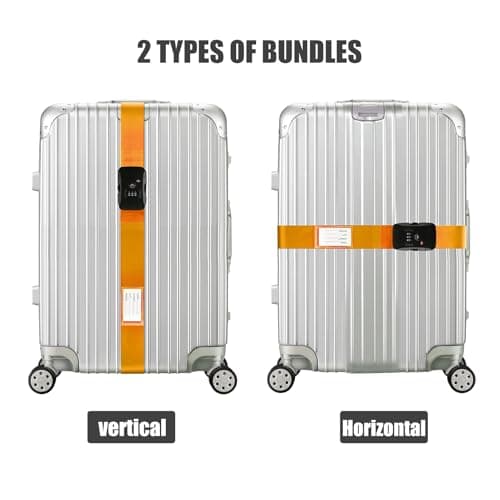 Veki Luggage Straps with TSA Approved Lock, Suitcase Strap, 1pc Yellow — view 2