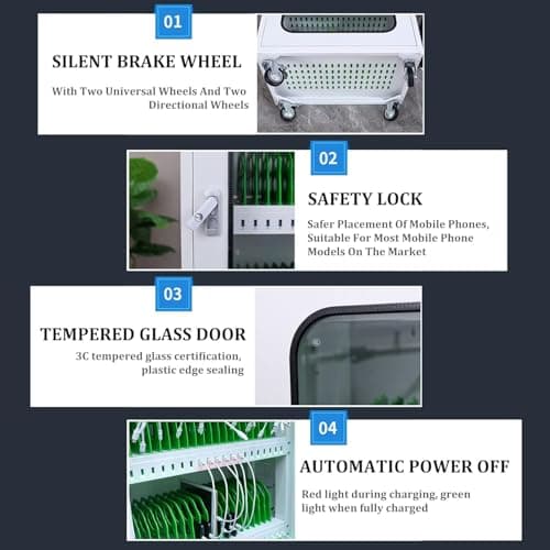 Portable Multi-Port USB Charger, Rechargeable Phone Charging Station with Lock, Ideal for School & Office, Secure Cell Phone Charging Locker — view 2