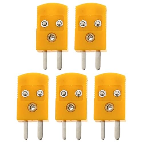 iplusmile 5 Sets K Type Thermocouple Connector Plugs Male and Female Adapter Ends Compatible with Thermocouple Wires for Industrial Temperature Measurement