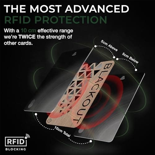 AKIELO Blackout RFID Blocking Card (2 Pack) – Eco Friendly Wooden Anti Theft Credit Card Protector – Ultimate Bank Card Blocker for Contactless Cards and Wallet Protection (Wood Edition - 2 Pack) — view 4