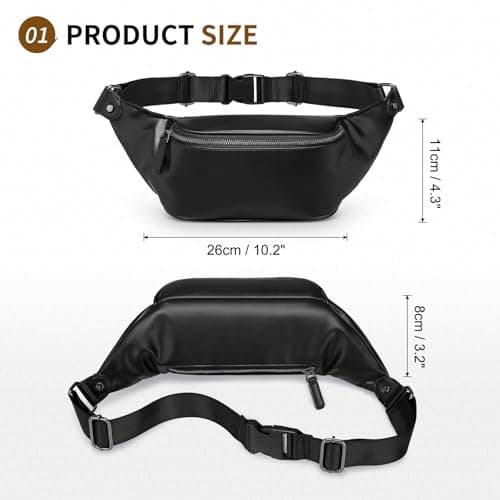 SUIKIHUM Leather Bumbag Fanny Pack for Women,Lightweight Travel Waist Bag — view 3
