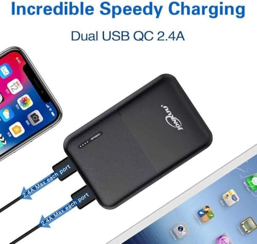 YOBON Compact 10000mAh 2-Port Ultra-Portable Phone Charger Power Bank with USB Type C, Mini External Battery Pack for iPhone X / 8/7 / 6s / 6 Plus, iPad, Smartphone, Huawei, Samsung Galaxy and More — view 4