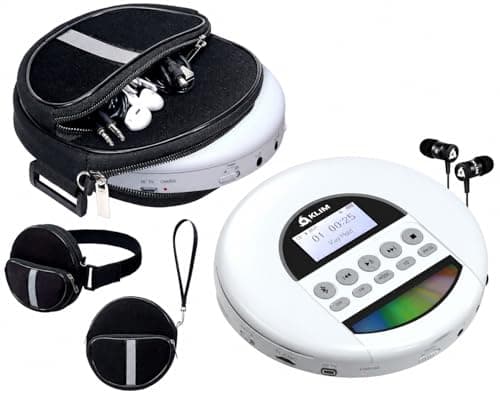 KLIM Nomad CD Player Walkman with Long-Lasting Battery + Portable CD Player Case, Waterproof Portable CD Player Carrying Case