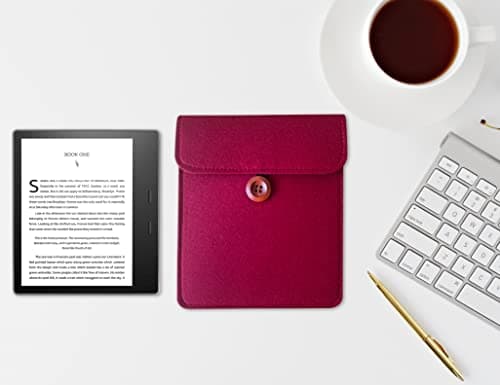 7 inch E-Reader Sleeve by Okami Products, Felt Ereader Pouch for all 7 inch E-Readers, Protective E-Book Bag/Case (Red) — view 6