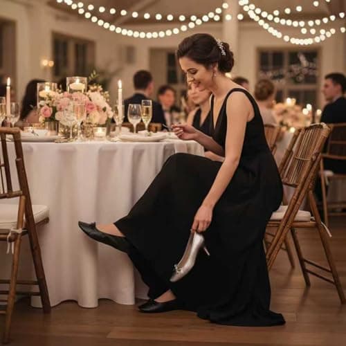 Nexoria Foldable Flat Shoes for Women, Foldable Ballet Flats for Purse, Portable Roll Up Shoes with Zipper Pocket, Stylish, Comfortable and Non-Slip, Portable for Weddings, Office, Travel, black, 8.5 — view 2